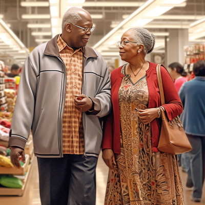 senior couple shopping